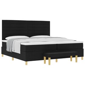vidaXL Cama tipo Box Spring con colch&oacute;n Negro 200 x 200 cm tela