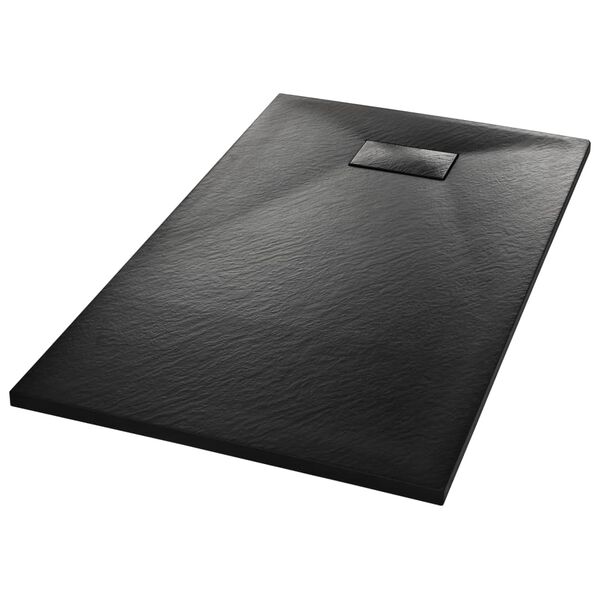 vidaXL Plato de ducha SMC negro 120x70 cm