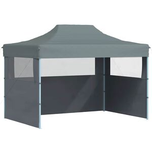 vidaXL Carpa plegable profesional con 3 paredes acero antracita 3x4 m