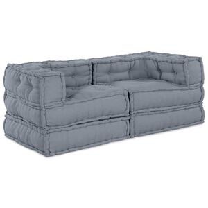 vidaXL Unidad de Sof&aacute; Modular 2 uds. Tela Gris 140 x 70 x 56 cm
