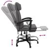 vidaXL Silla de oficina reclinable cuero sint&eacute;tico gris