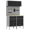 vidaXL Conjunto de armarios de trabajo con caj&oacute;n Manual 5 pcs Negro