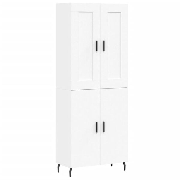 vidaXL Aparador alto madera contrachapada blanco 69,5x34x180 cm