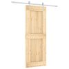 vidaXL Puerta corredera con herrajes madera maciza de pino 80x210 cm
