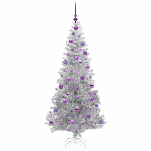 vidaXL &Aacute;rbol de Navidad con 300 LED con soporte Plateado 180 cm PET