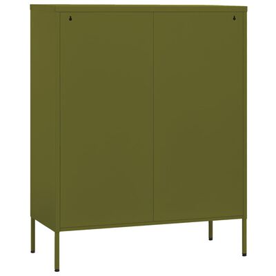 vidaXL Armario de almacenamiento acero verde oliva 80x35x101,5 cm