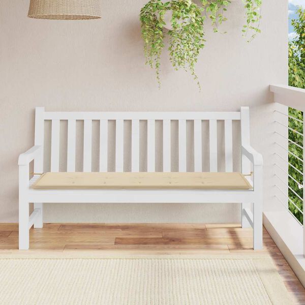 vidaXL Cojín de banco de jardín tela Oxford beige 150x50x4 cm