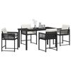 vidaXL Conjunto de Comedor de Jardín 5 pcs Negro ratán sintético