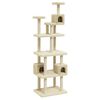 vidaXL Rascador para gatos con postes de sisal crema 188 cm
