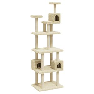 vidaXL Rascador para gatos con postes de sisal crema 188 cm