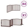 vidaXL Puerta de perros plegable 12 paneles madera &aacute;lamo marr&oacute;n 960 cm
