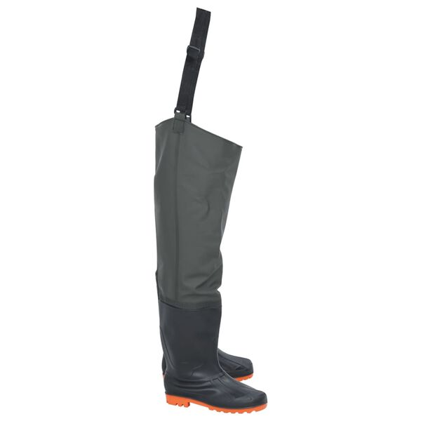 vidaXL Botas altas de agua de pesca verde oscuro talla 38