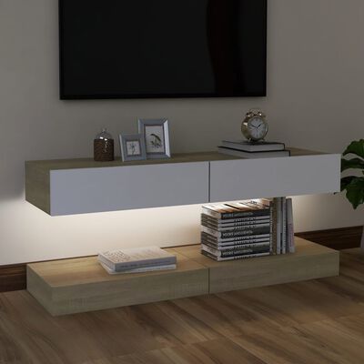 vidaXL Muebles para luces uds blanco y roble 60x35 cm
