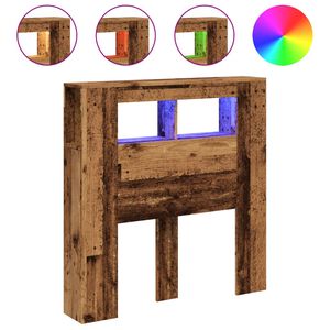 vidaXL Cabecero con LED madera ingenier&iacute;a envejecida 100x18,5x103,5 cm