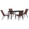 vidaXL Conjunto de Comedor de Jard&iacute;n 5 uds. Marr&oacute;n y Negro