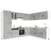 vidaXL Mueble cocina Kalmar gris hormig&oacute;n 14 pzas madera contrachapada