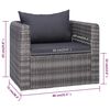 vidaXL Set de muebles de jard&iacute;n 9 pzas rat&aacute;n sint&eacute;tico y cojines gris