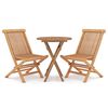 vidaXL Juego de comedor para jard&iacute;n 3 piezas madera maciza de teca