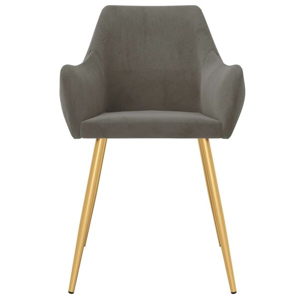 vidaXL Sillas de comedor 4 unidades terciopelo gris oscuro