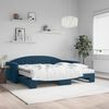 vidaXL Sof&aacute; cama nido con colch&oacute;n terciopelo azul 90x200 cm