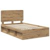 vidaXL Estructura de cama con cabecera Roble Artesanal 135 x 190 cm