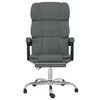 vidaXL Silla de oficina reclinable de tela gris oscuro
