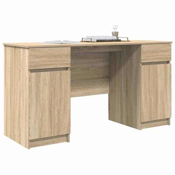vidaXL Escritorio Roble Sonoma 140 x 49 x 76 cm Madera contrachapada