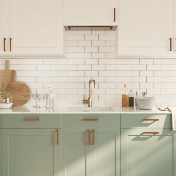 vidaXL Tiradores para armarios 10 uds acero inoxidable bronce 128 mm