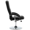vidaXL Sill&oacute;n reclinable con reposapi&eacute;s cuero sint&eacute;tico negro