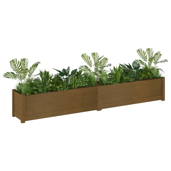 vidaXL Jardineras 2 uds madera maciza de pino marrón miel 200x31x31 cm