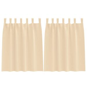 vidaXL Cortinas Opacas con Anillas 2 uds. Crema 140 x 140 cm Poli&eacute;ster