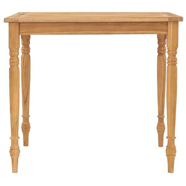 vidaXL Set de comedor de jardín 3 pzas y cojines madera maciza de teca