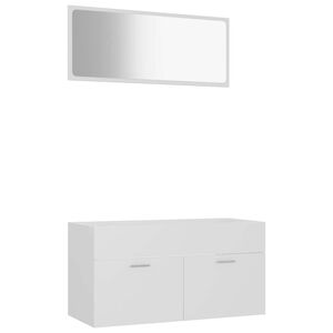 vidaXL Conjunto de muebles de ba&ntilde;o 2 piezas contrachapada blanco