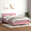 vidaXL Cama box spring con colch&oacute;n terciopelo rosa 160x210 cm