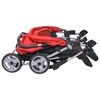 vidaXL Cochecito gemelar de acero rojo y negro