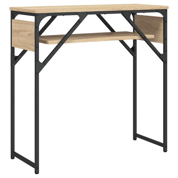 vidaXL Mesa consola estante madera ingeniería roble Sonoma 75x30x75 cm