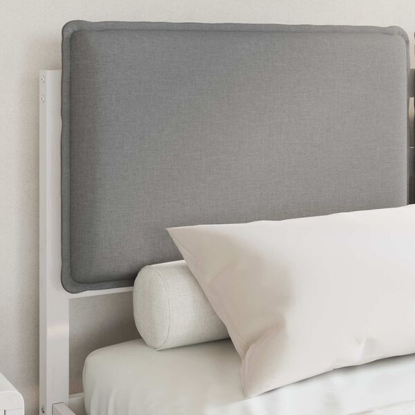 vidaXL Estructura de Cama con Cabecera Tapizada Gris Claro