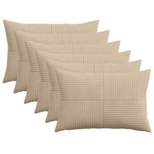 vidaXL Funda de almohada 6 pcs ALMELO Topo 30 x 50 cm pana