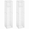 vidaXL Cestas postes de gaviones 2 unidades hierro 40x40x180 cm