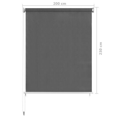 vidaXL Persiana enrollable de exterior 200x230 cm gris antracita