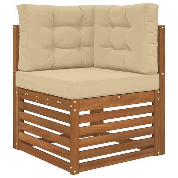 vidaXL Coj&iacute;n para sof&aacute; de exterior 3 pcs Beige Poli&eacute;ster