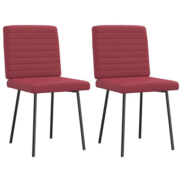 vidaXL Sillas de comedor 2 unidades cuero sint&eacute;tico rojo tinto