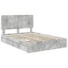 vidaXL Cama con almacenamiento con cabecera Gris Concreto 140 x 190 cm