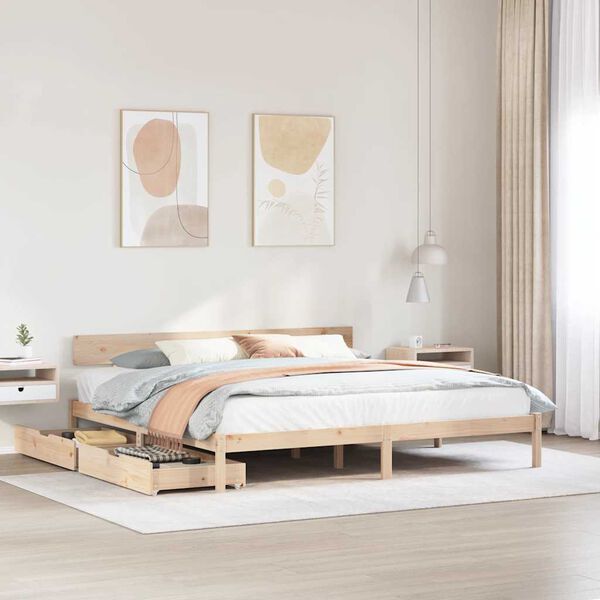 vidaXL Estructura de cama sin colchón madera maciza de pino 180x200 cm