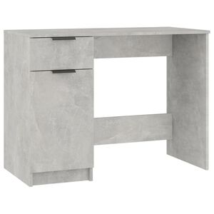 vidaXL Escritorio de madera contrachapada gris hormig&oacute;n 100x50x75 cm