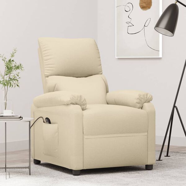 vidaXL Sill&oacute;n elevable tela crema