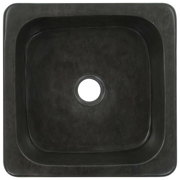 vidaXL Lavabo de piedra de r&iacute;o negro 30x30x15 cm