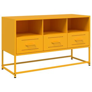 vidaXL Mueble para TV de acero amarillo mostaza 100,5x39x60,5 cm