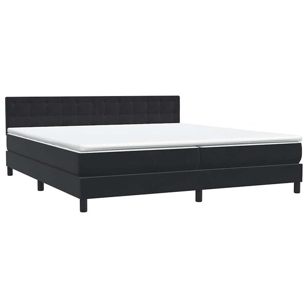 vidaXL Cama box spring con colch&oacute;n terciopelo negro 200x210 cm