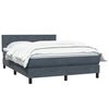 vidaXL Cama box spring con colch&oacute;n terciopelo gris oscuro 140x220 cm